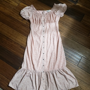 She + Sky Floral Midi Dress‎ Rose L NWT